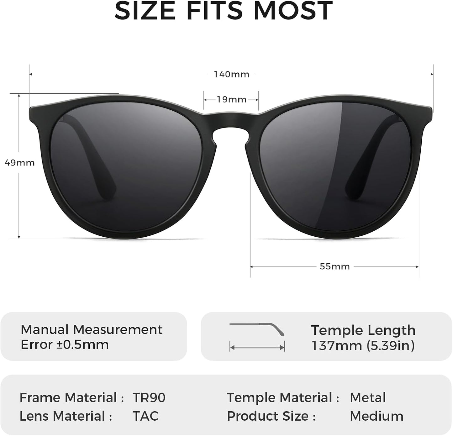 Premium Vintage round Sunglasses for Women Men Classic Retro Trendy Style