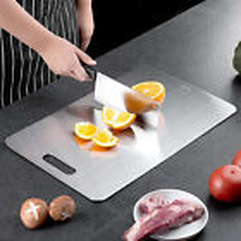 Stainless Steel Cutting Board Double-Sided Titanium Chopping Board for Kitchen