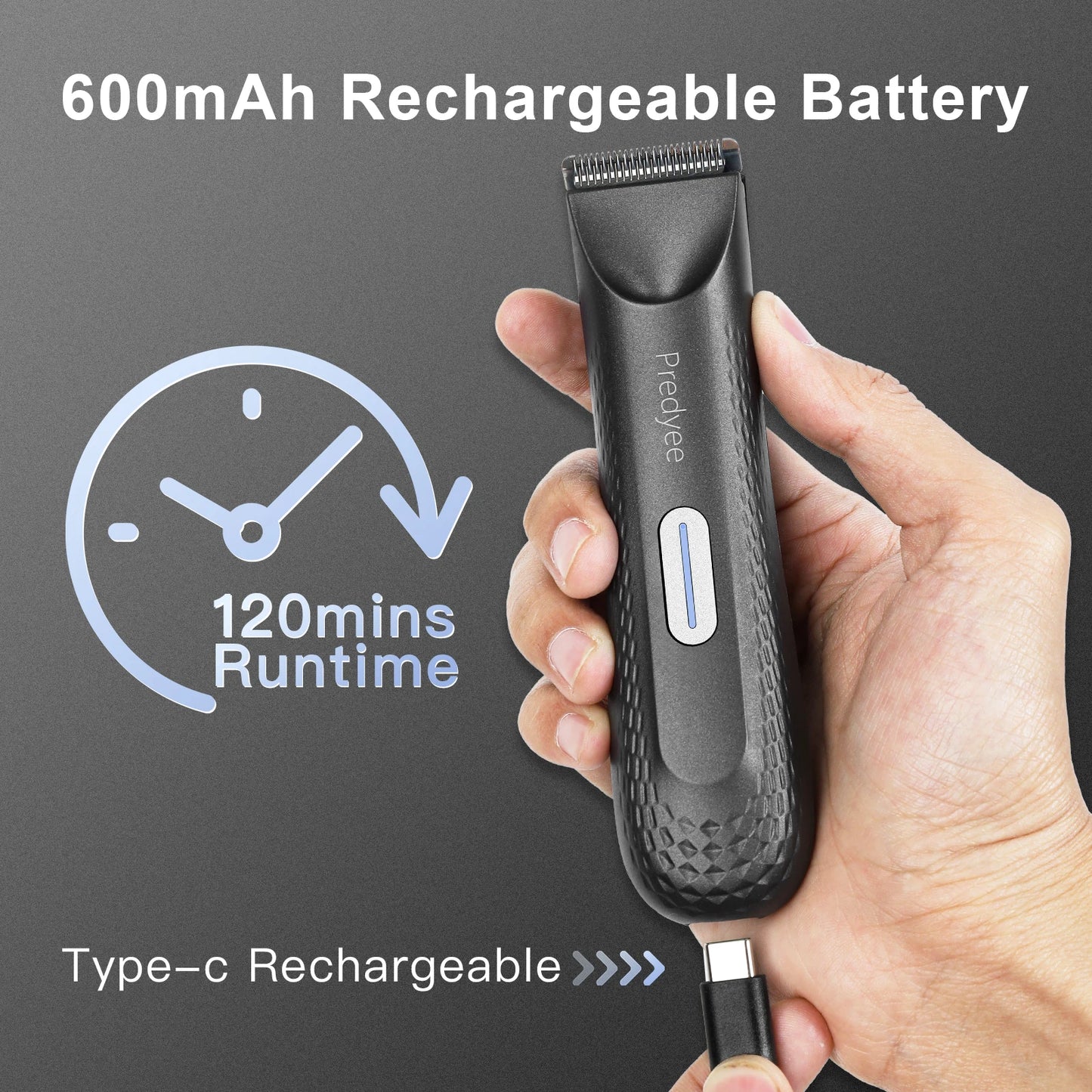 Electric Trimmer for Men'S Groin Hair: Versatile Body Groomer and Waterproof Pubic Hair Trimmer with Replaceable Ceramic Blade