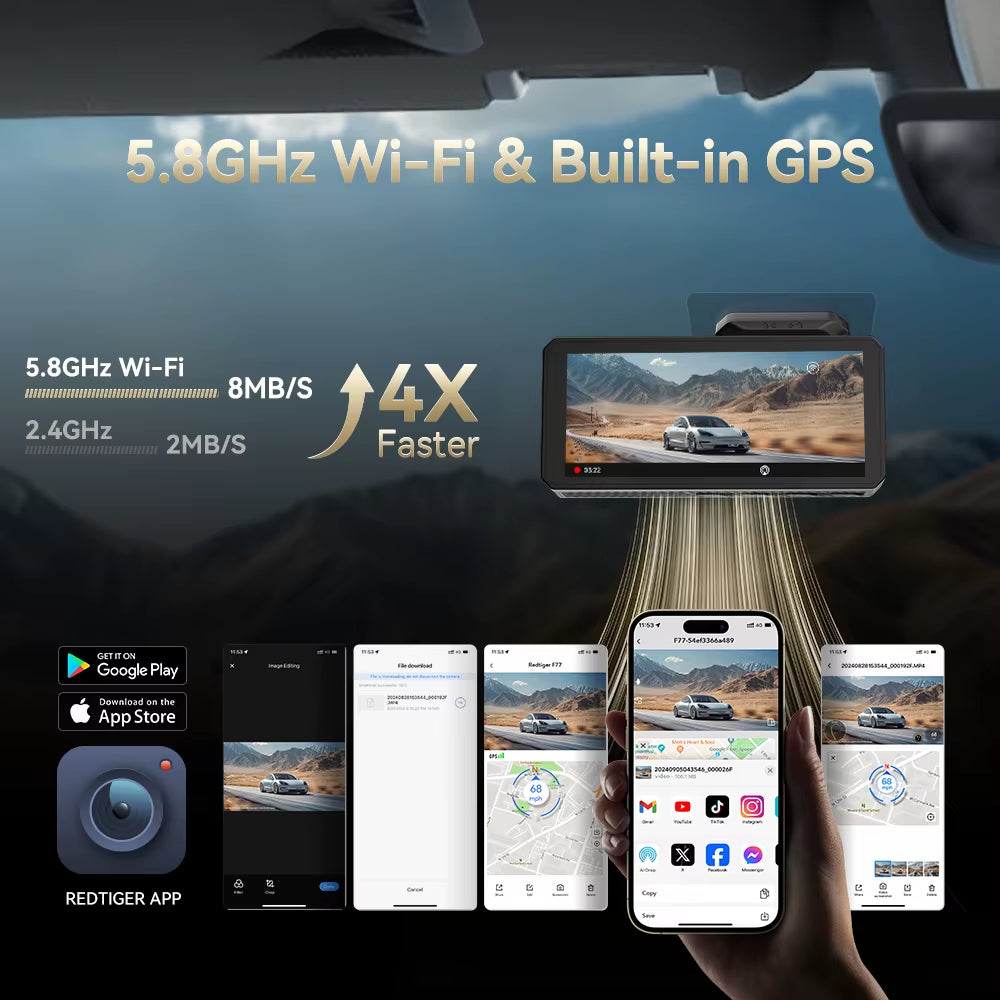 Distributor F77 Night Vision Dual 4K Starvis 2 IMX678 Sensor Car Black Box Dash Camera Front and Rear with WIFI GPS