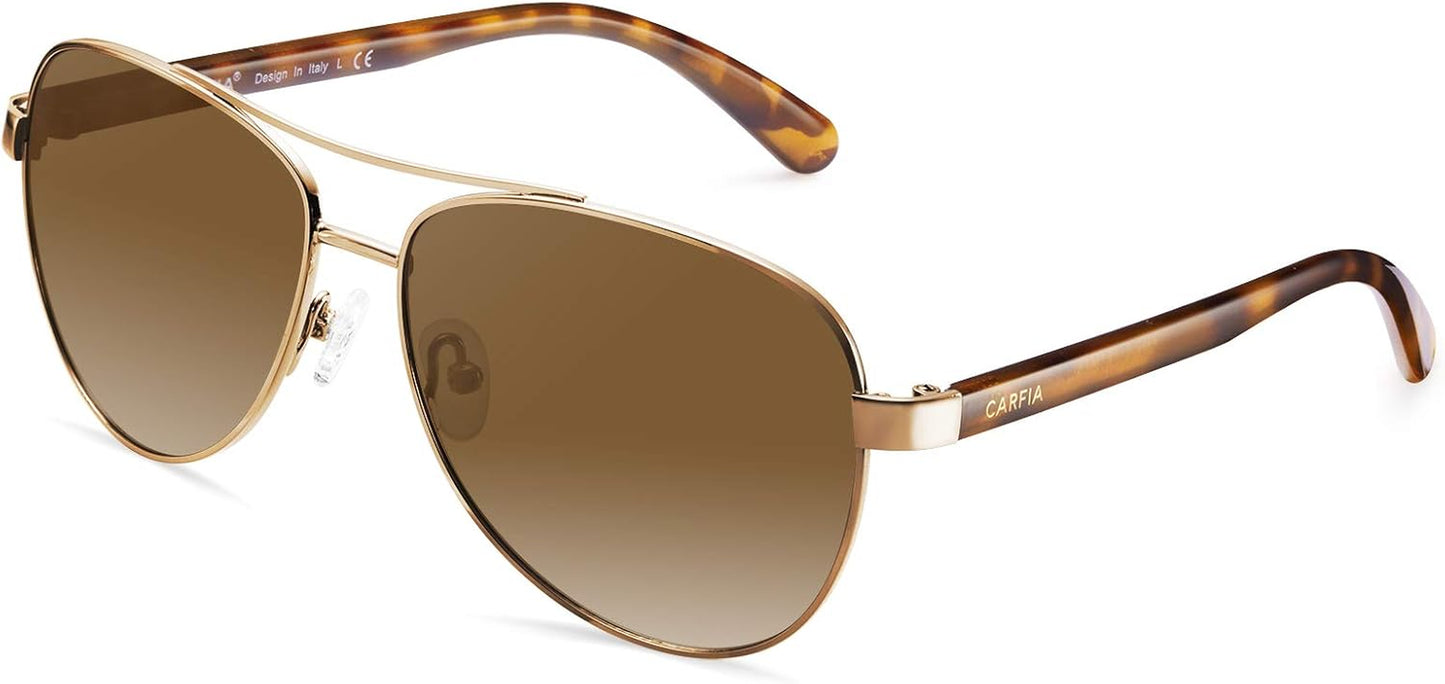 Polarized Sunglasses for Women UV Protection Acetate Arms Metal Frame Woman'S Shades CA3216