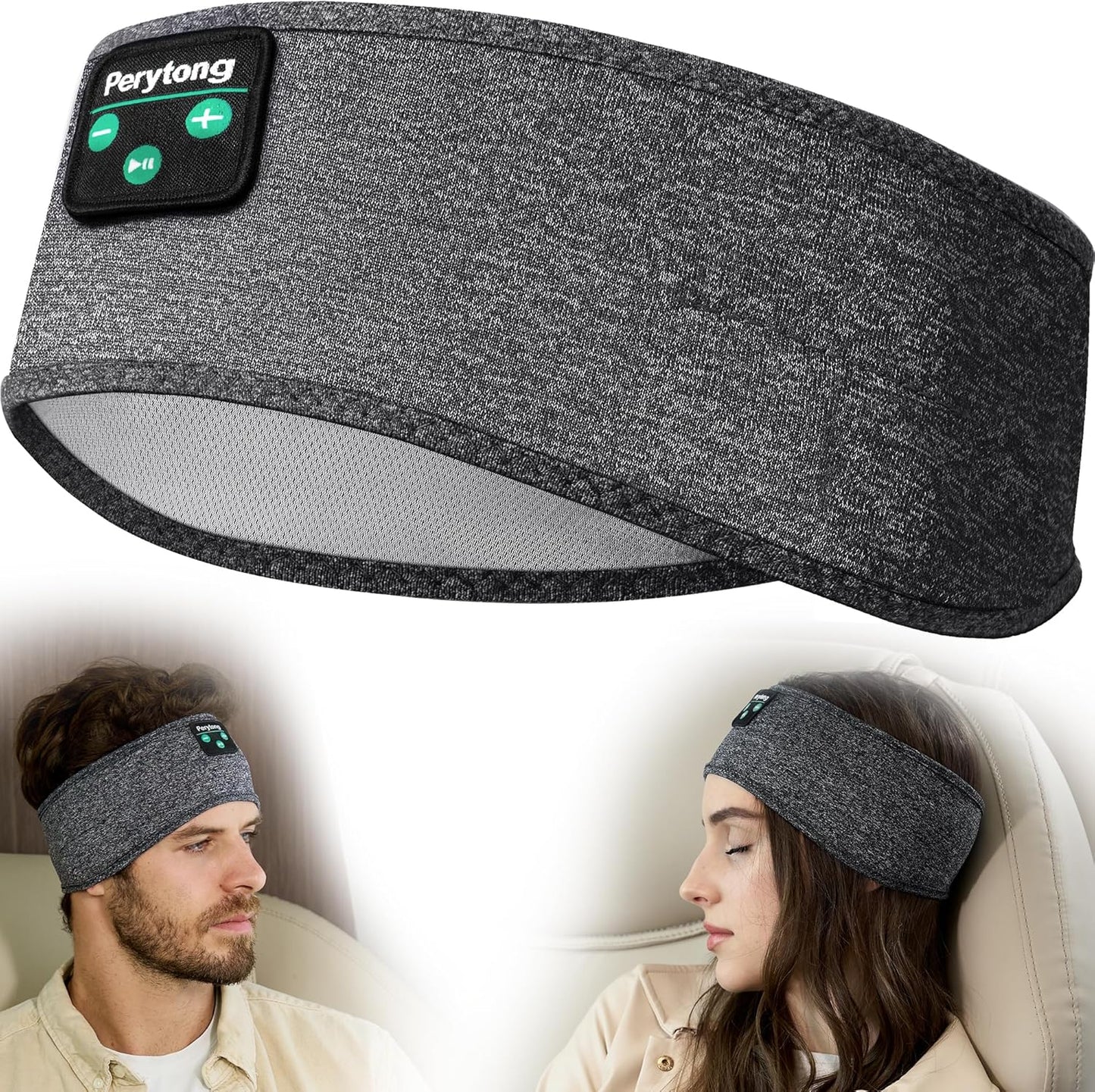Sleep Headphones, Bluetooth Sports Headband Headphones with Ultra-Thin HD Stereo Speakers Perfect for Sleeping,Workout,Jogging,Yoga,Insomnia, Air Travel, Meditation