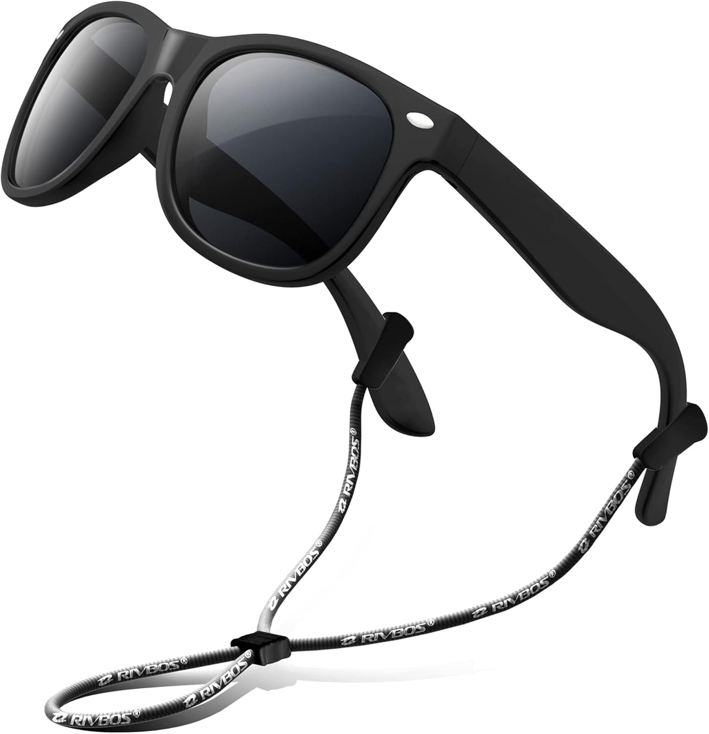 Kids Sunglasses Polarized UV Protection Flexible Rubber Glasses Shades with Strap for Boys Girls RBK004