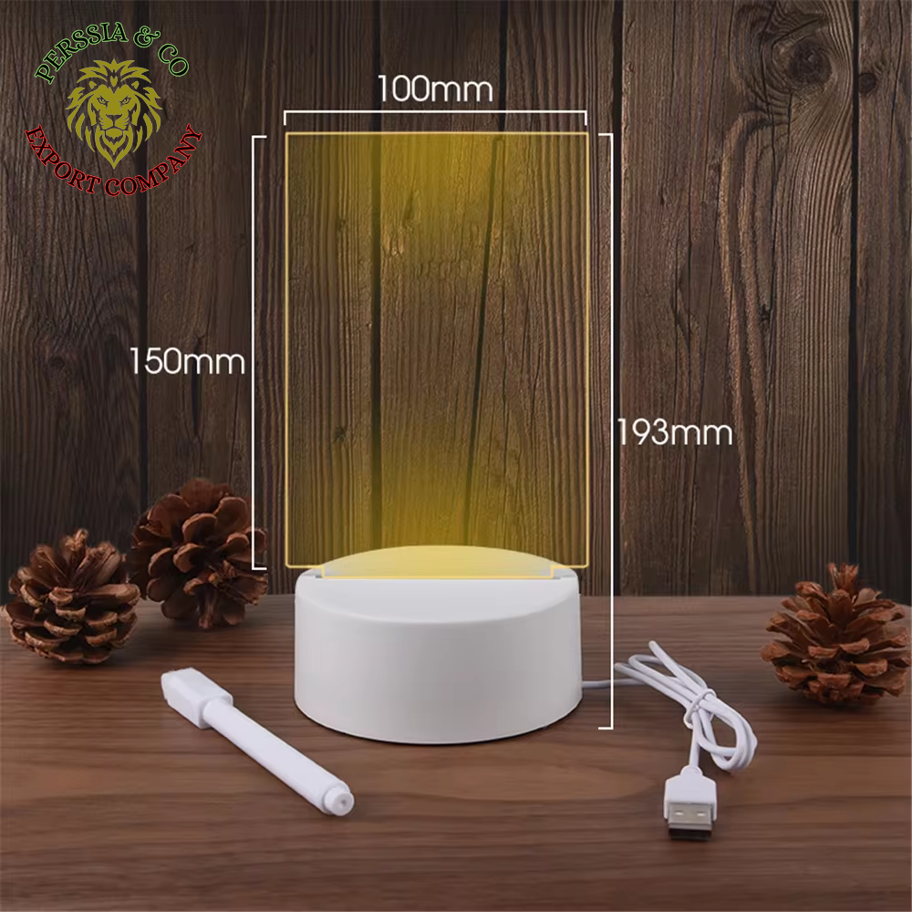 Transparent Luminous LED Night Lights USB Luminous Acrylic Night Light Erasable Write Message Board Calendar Desktop Ornaments