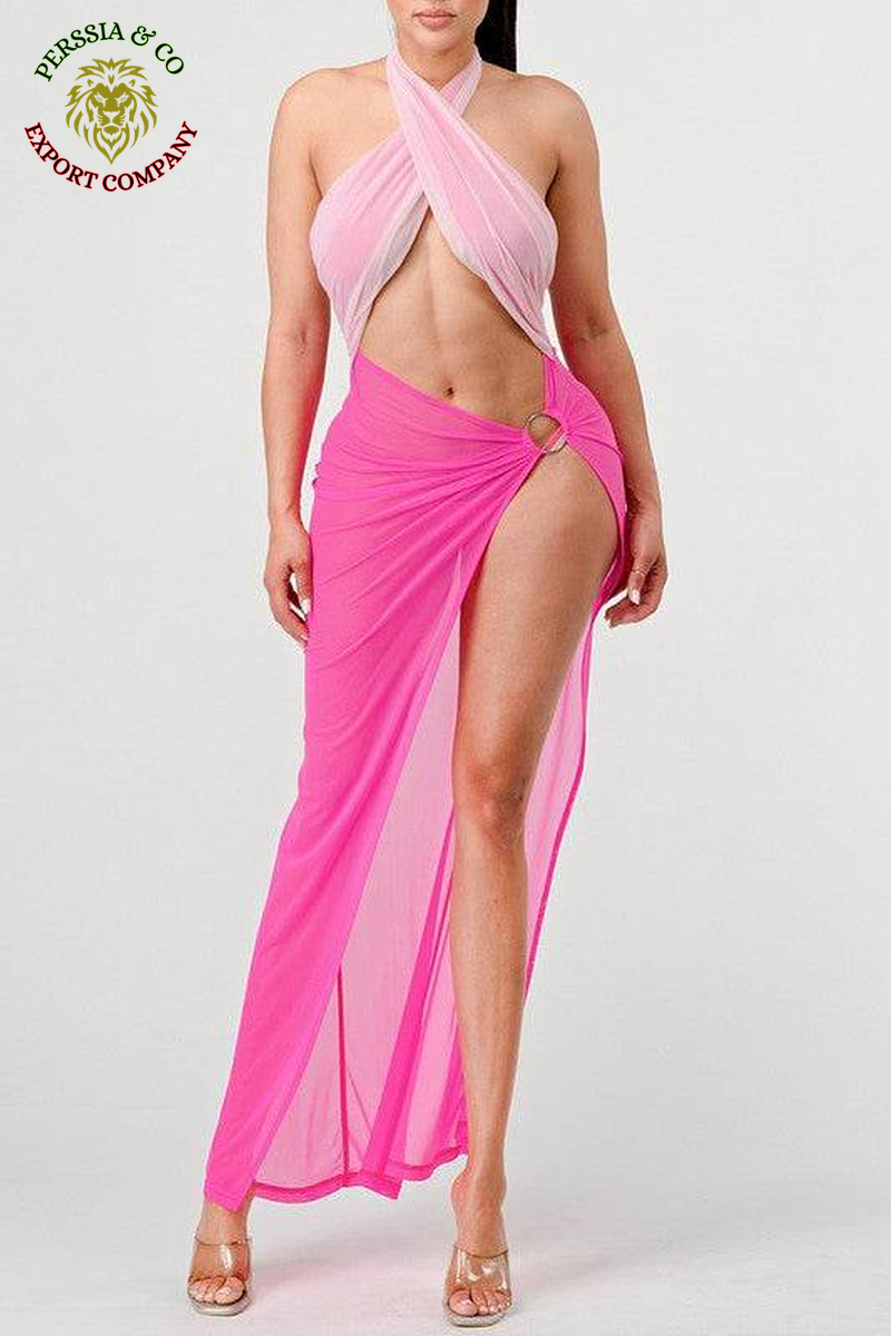 SEXY TIE around HIGH SLIT DRESS