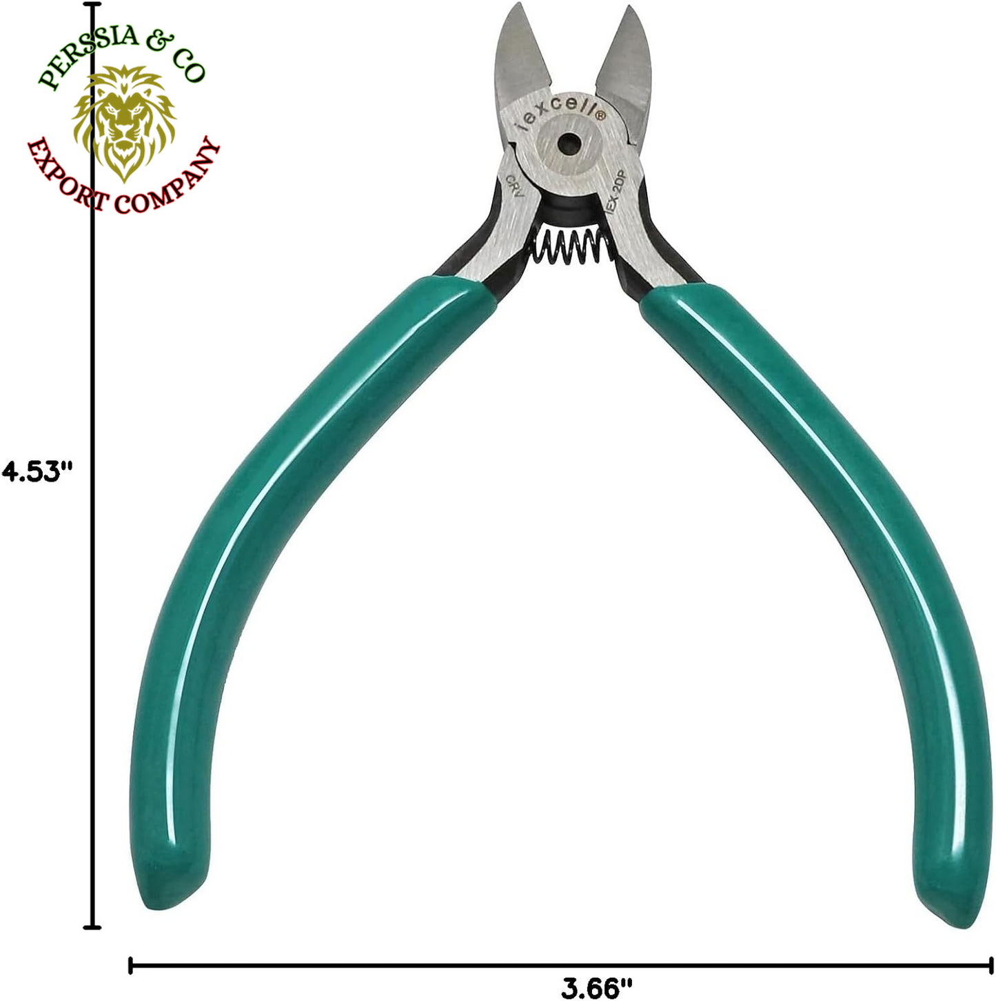 4.5" Side Cutter Diagonal Wire Cutting Pliers Nippers Repair Tool, Green, Chrome-Vanadium Steel