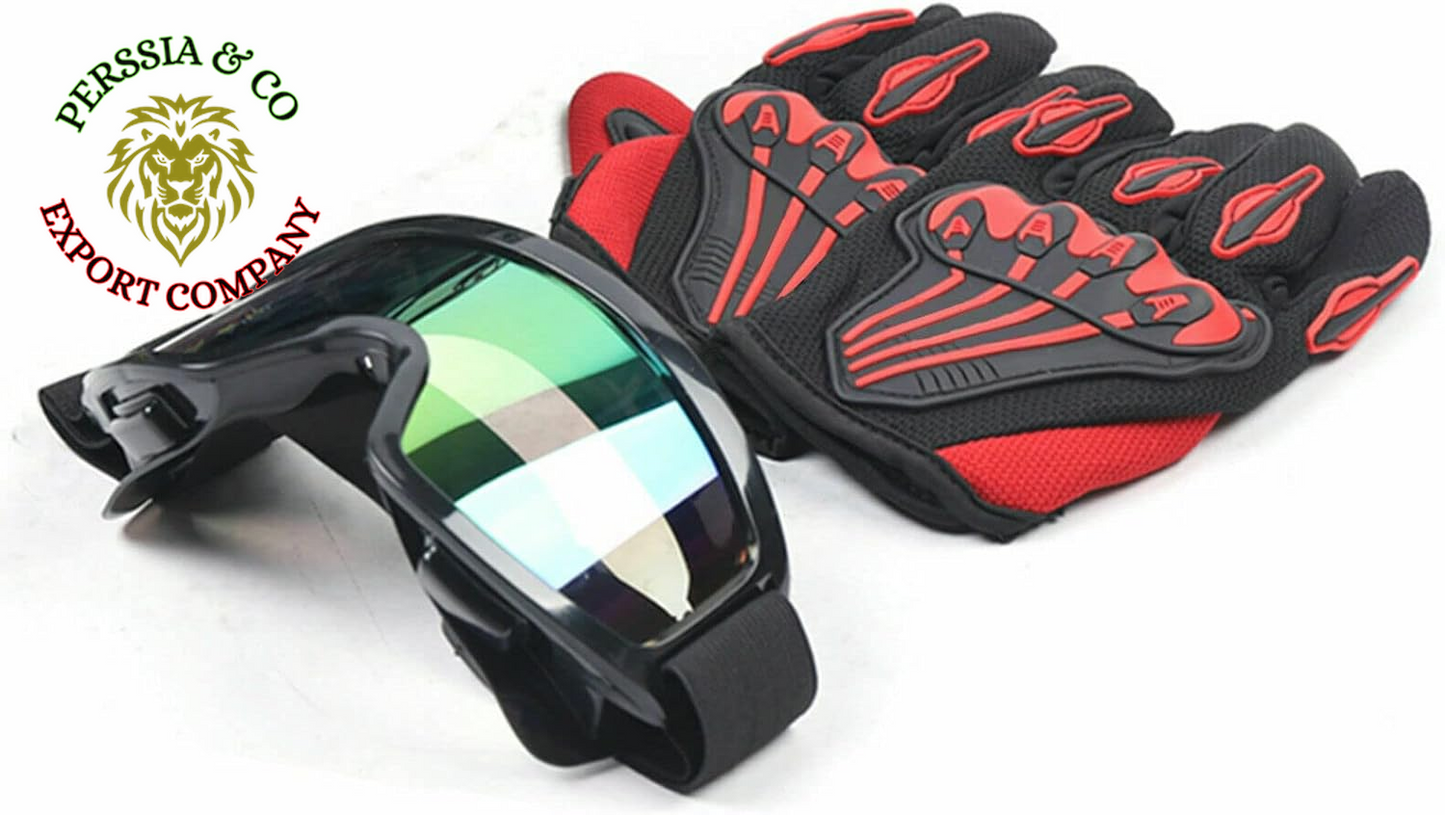 Youth Kids Safety Motocross Helmet ABS Breathable Unisex Youth Kids Helmet W/Goggles Gloves DOT Motocross ATV Dirt Bike Helmet Kit USA Stock (COLOR 4 M)