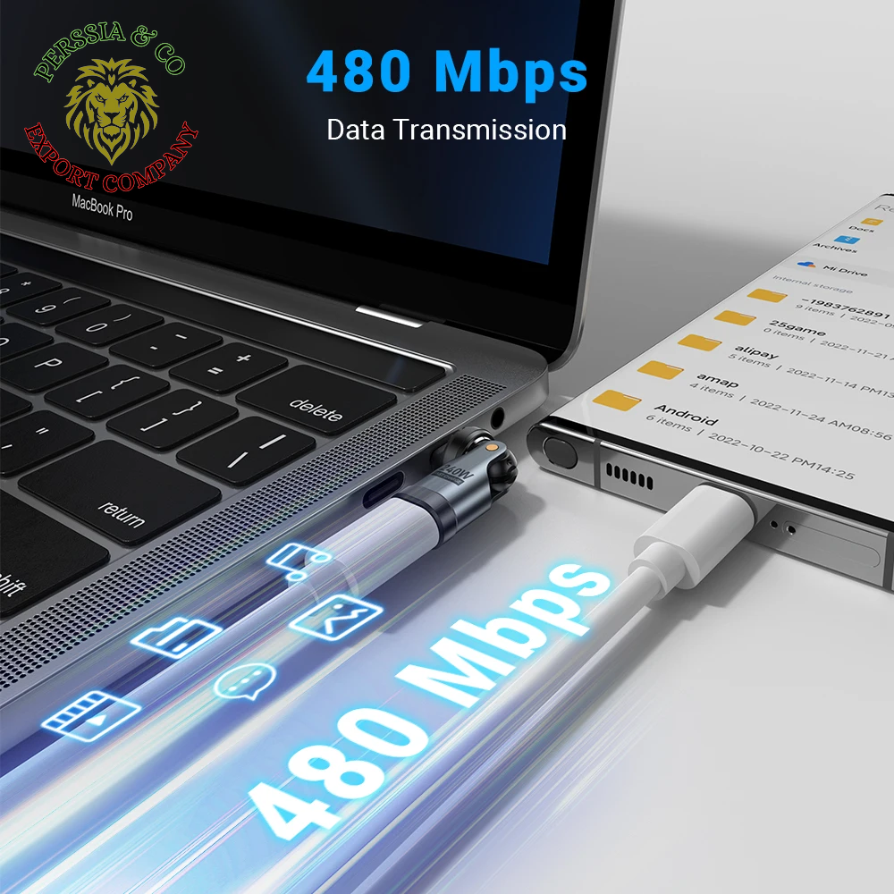 AUFU PD240W USB C to Type C OTG Adapter 540 Rotation 5A Fast Charge Cable Converter for Iphone 16 Macbook Samsung Xiaomi Laptop