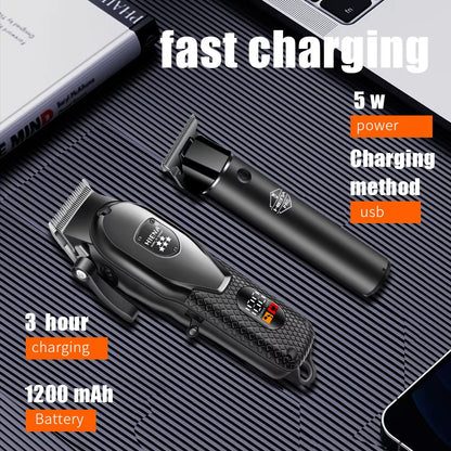 Hair Clipper Kit for Men Electric Shaver Hair Trimmer Professional Cutting Machine Hair Trimmer with LCD Digital Display