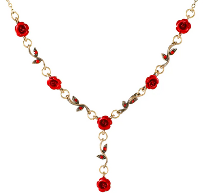 Perssia Timeless Rose™ Jewelry Set — Vintage 3‑Piece Necklace, Bracelet & Earrings - PERSSIA