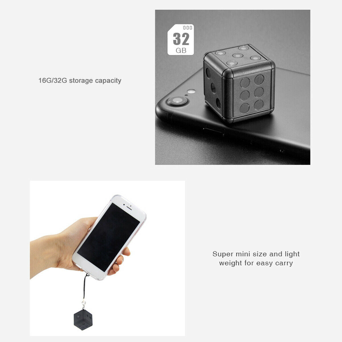 Mini Dice Camera Home Security Night Vision HD 1080P Motion Detection Nanny Cam - PERSSIA