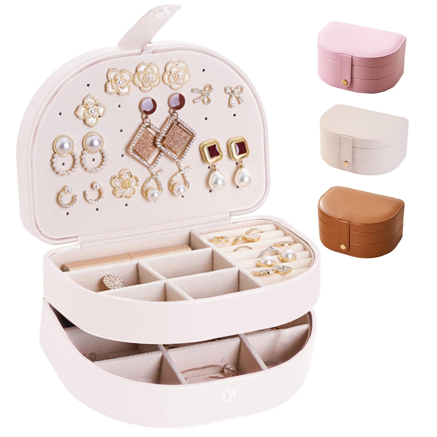 Perssia LuxeVoyage™ 3‑Layer Travel Jewelry Case (PU Leather) - PERSSIA