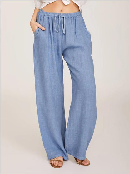 Women's Casual Cotton And Linen Loose Yoga Pants-US