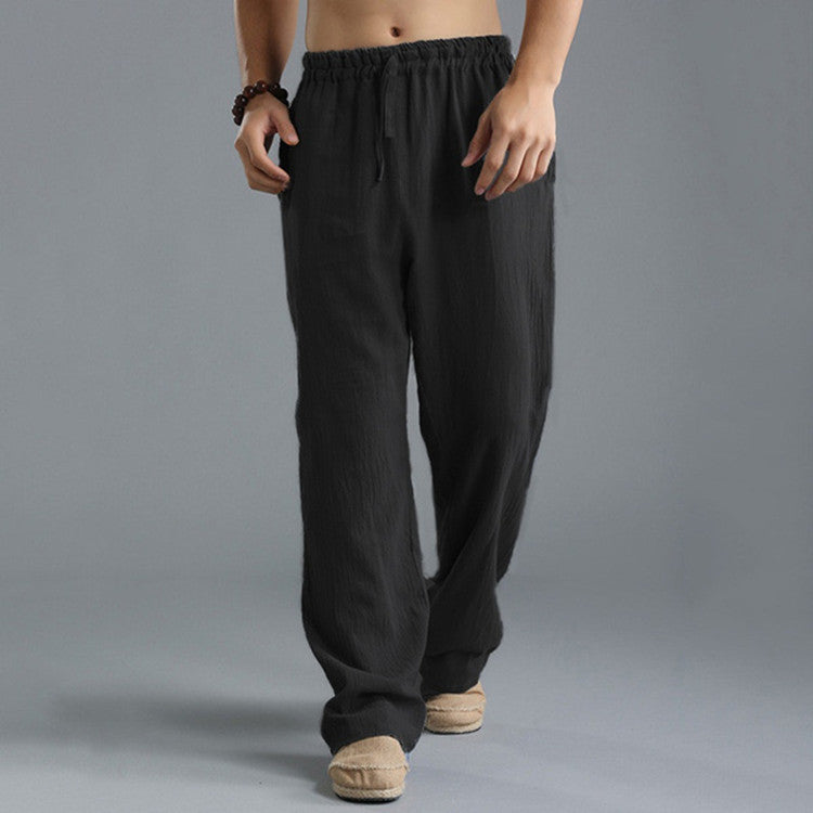 Men's Breathable Linen Loose Casual Sports Pants-US