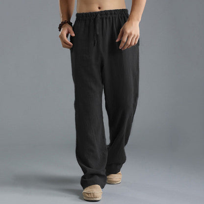 Men's Breathable Linen Loose Casual Sports Pants-US