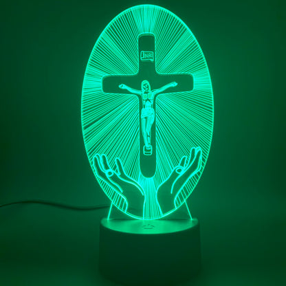 3D Acrylic Christian Cross Night Light - USB Powered - PERSSIA