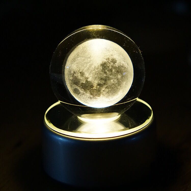 Perssia LunaSphere™ — 3D Rotating Crystal Ball Night Light (70MM | K9 Crystal) - PERSSIA