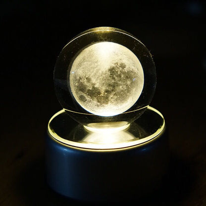 Perssia LunaSphere™ — 3D Rotating Crystal Ball Night Light (70MM | K9 Crystal) - PERSSIA