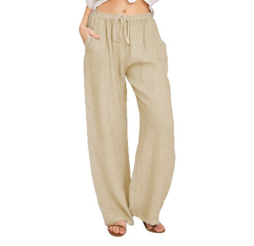 Women's Casual Cotton And Linen Loose Yoga Pants-US