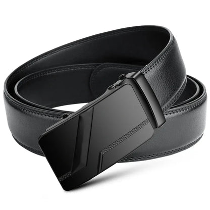 Men'S High-Quality Belt 110Cm 120Cm 130Cm Luxury Belt, Black Men'S Automatic Buckle Jeans Men'S Belt Suit Belt