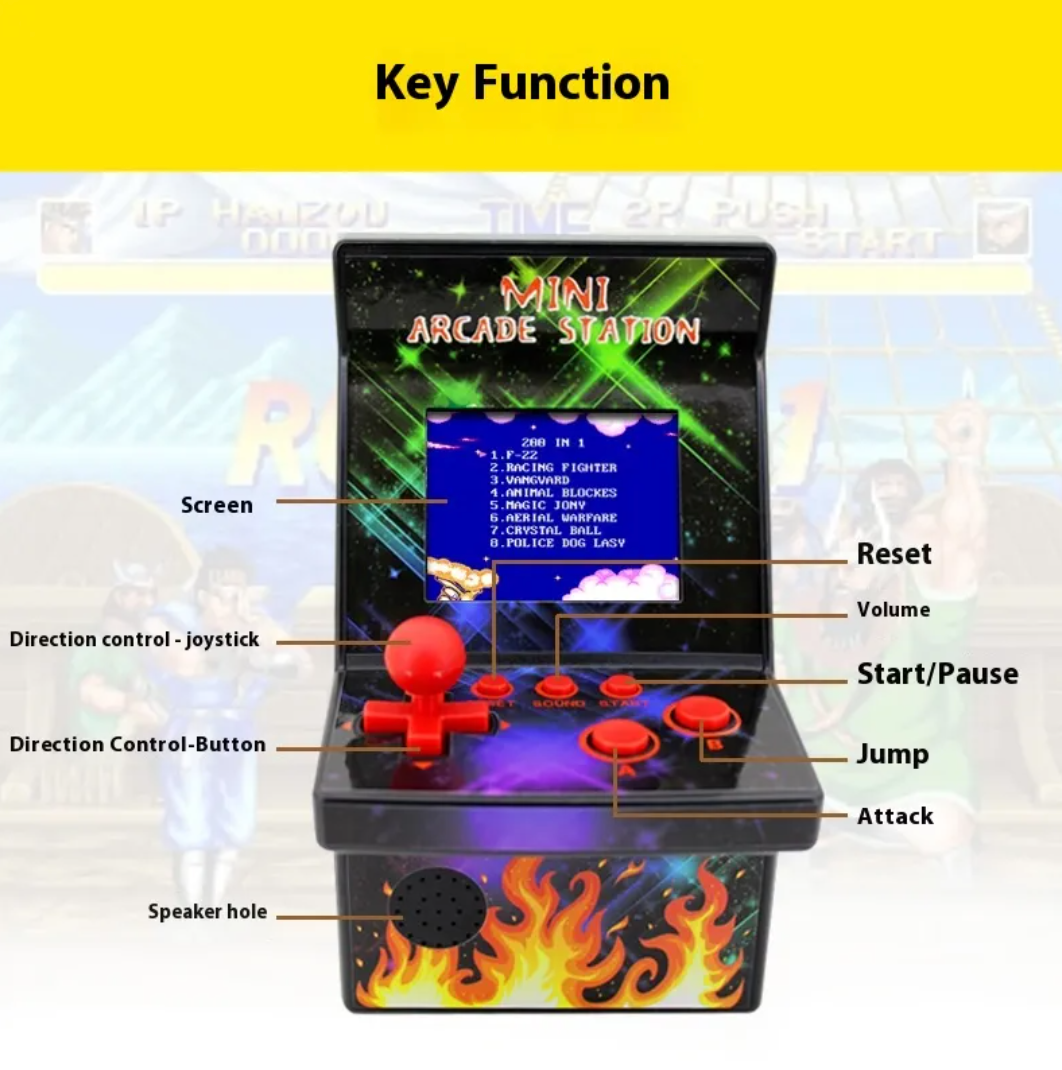 Perssia RetroMini Handheld Arcade Console — Kids’ Pocket Gaming Fun