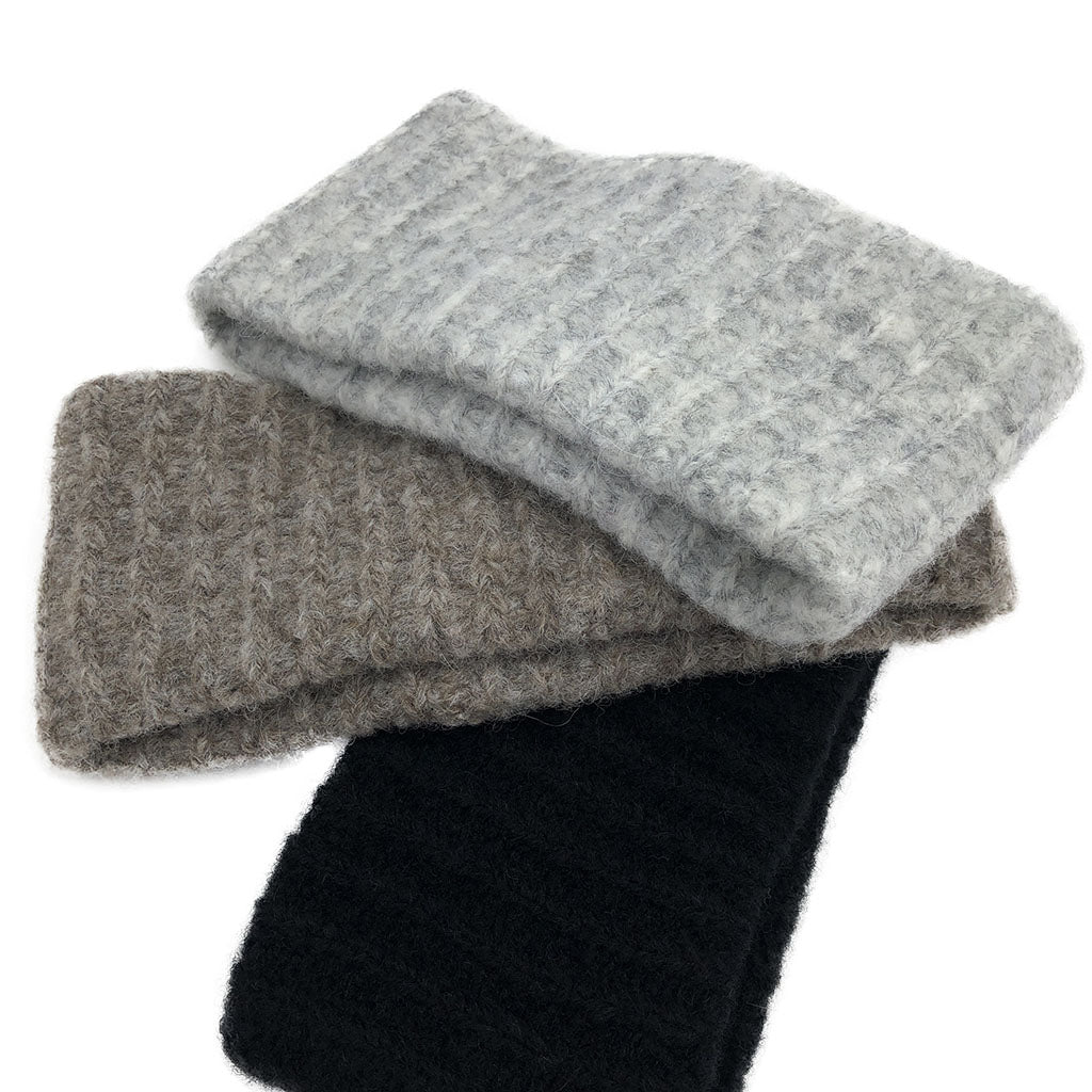 Perssia AndesRib™ Black Alpaca Ear Warmer - PERSSIA