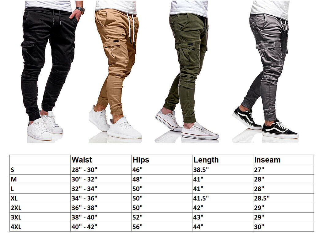 Men's Casual Joggers Pants Sweatpants Cargo Combat Loose Sport Workout Trousers-US
