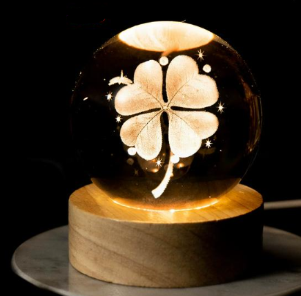 Perssia LunaSphere™ — 3D Rotating Crystal Ball Night Light (70MM | K9 Crystal) - PERSSIA