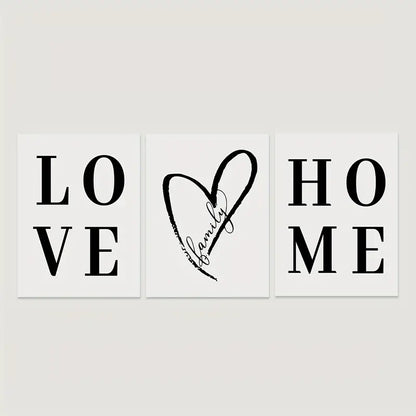 Perssia LoveTrio™ Canvas Set — 3‑Piece Modern Wall Art for Living Room Décor - PERSSIA