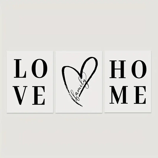 Perssia LoveTrio™ Canvas Set — 3‑Piece Modern Wall Art for Living Room Décor - PERSSIA