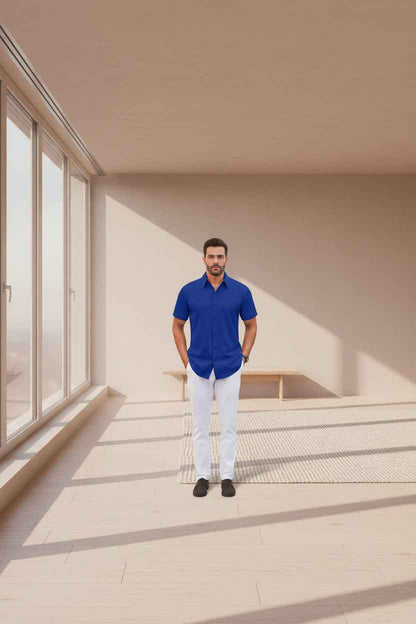 Perssia UrbanEase™ — Wrinkle‑Free Short Sleeve Button‑Up Shirt