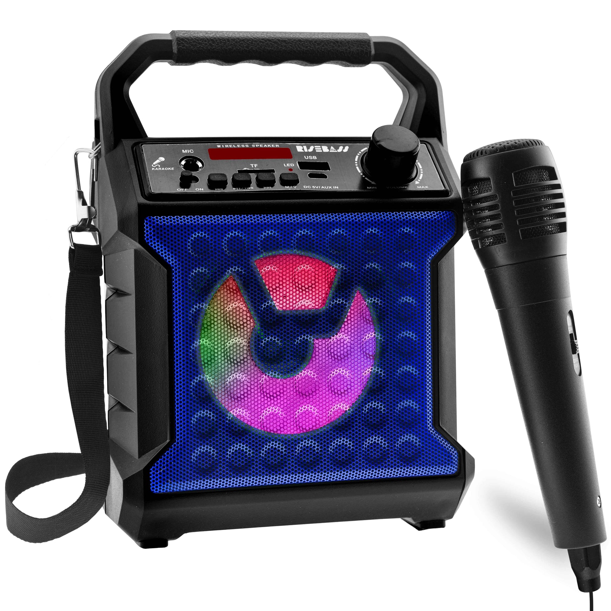 Perssia PartyVibe Portable Karaoke System — Wireless LED Speaker + Mic Set