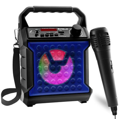 Perssia PartyVibe Portable Karaoke System — Wireless LED Speaker + Mic Set