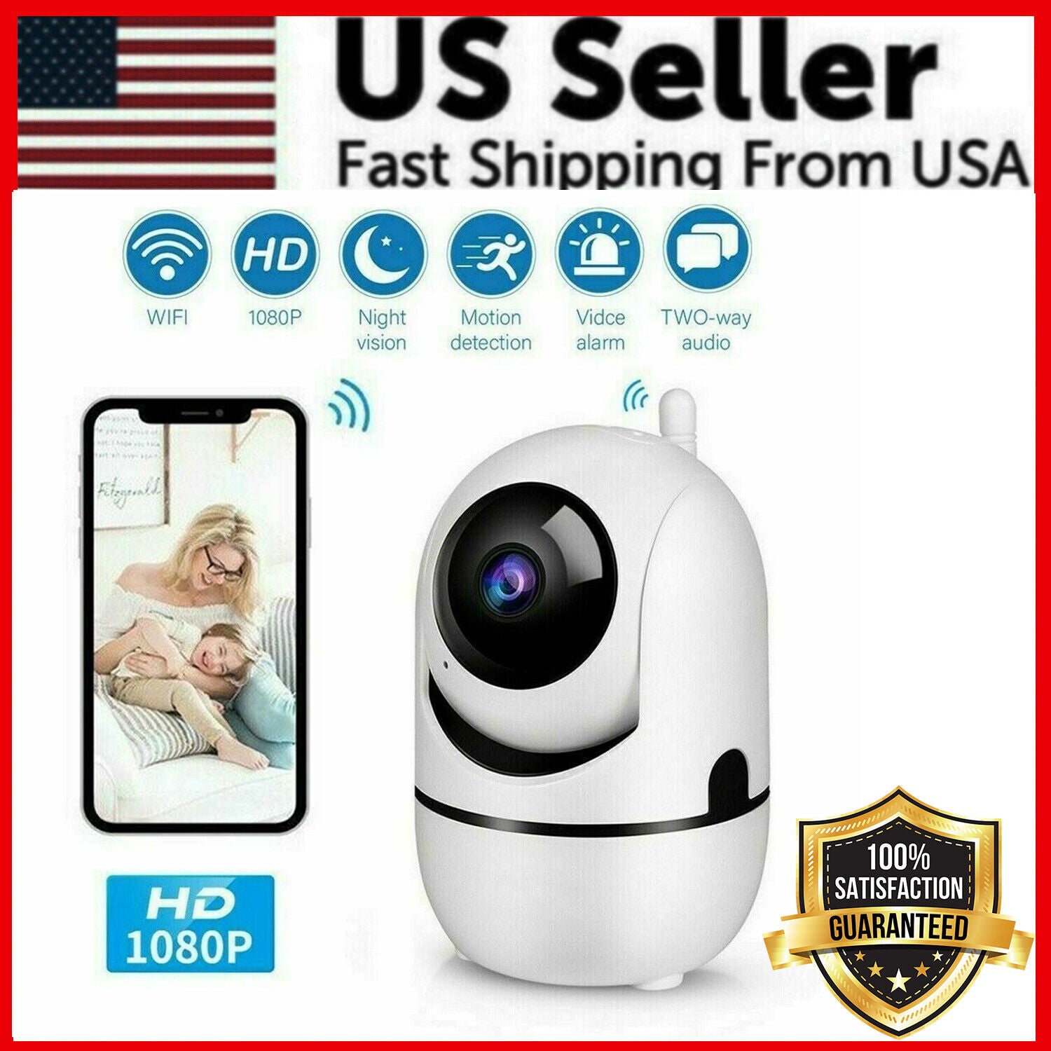 Perssia CozyWatch™ 1080P Indoor WiFi Baby & Pet Camera - PERSSIA