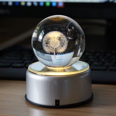 Perssia LunaSphere™ — 3D Rotating Crystal Ball Night Light (70MM | K9 Crystal) - PERSSIA