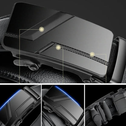 Men'S High-Quality Belt 110Cm 120Cm 130Cm Luxury Belt, Black Men'S Automatic Buckle Jeans Men'S Belt Suit Belt