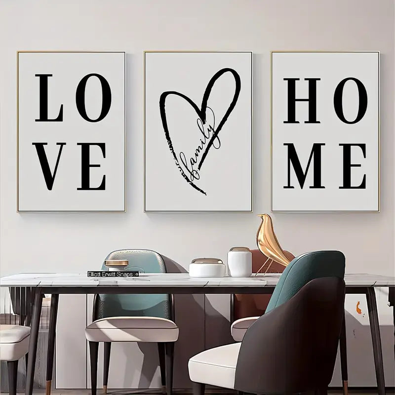Perssia LoveTrio™ Canvas Set — 3‑Piece Modern Wall Art for Living Room Décor - PERSSIA