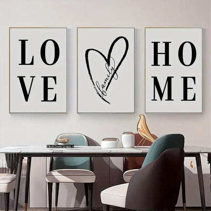 Perssia LoveTrio™ Canvas Set — 3‑Piece Modern Wall Art for Living Room Décor - PERSSIA