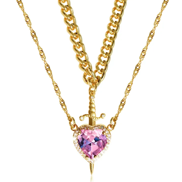 Perssia BloodBond™ Gothic Heart & Dagger Couple Necklace - PERSSIA