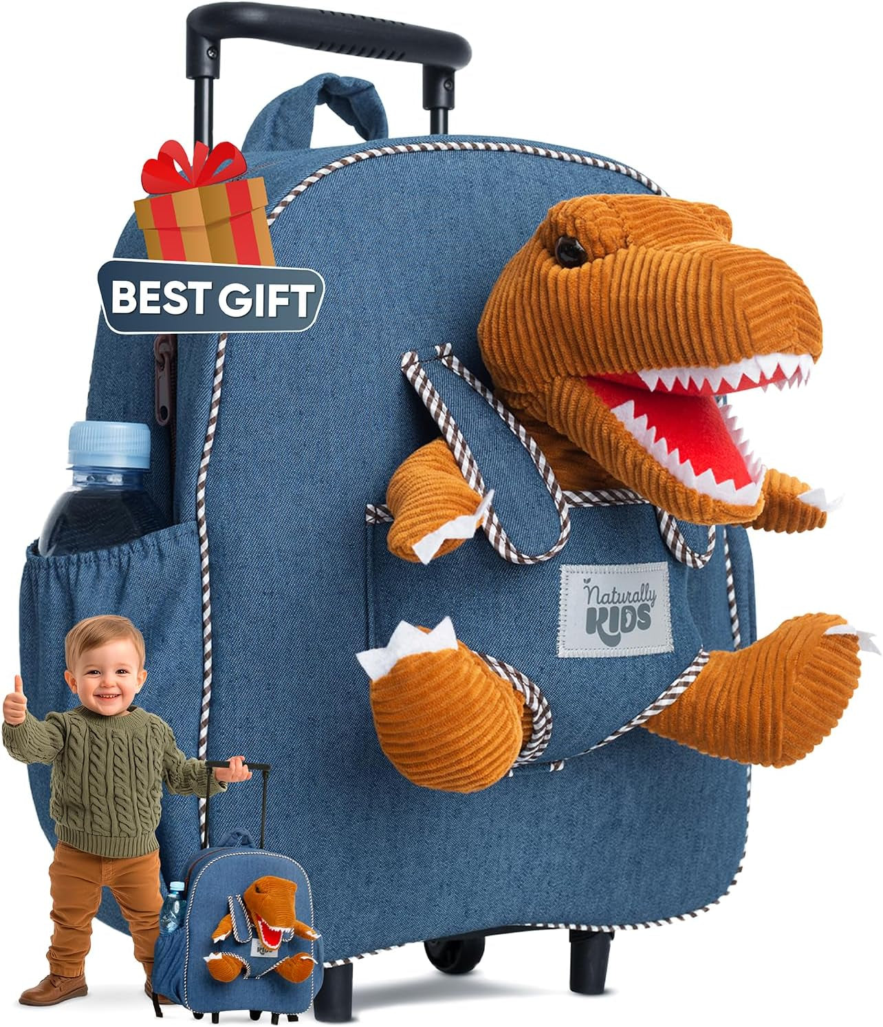 Green Triceratops Plush Stuffed Animal, Dinosaur Gifts for Kids 3-5, Dinosaur Backpack, Toddler Backpack for Boys, Girl