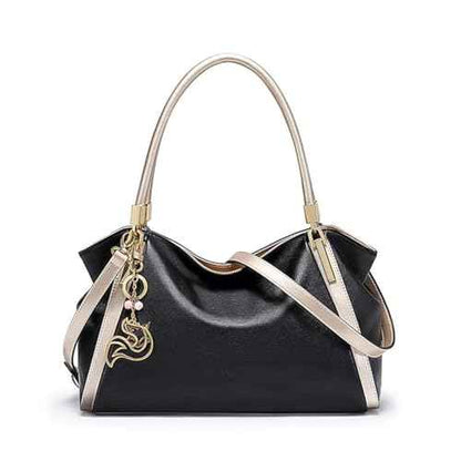 Perssia FoxLover EleganceSatchel™ — Premium Cowhide Leather Top‑Handle Bag