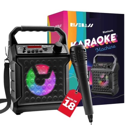 Perssia PartyVibe Portable Karaoke System — Wireless LED Speaker + Mic Set