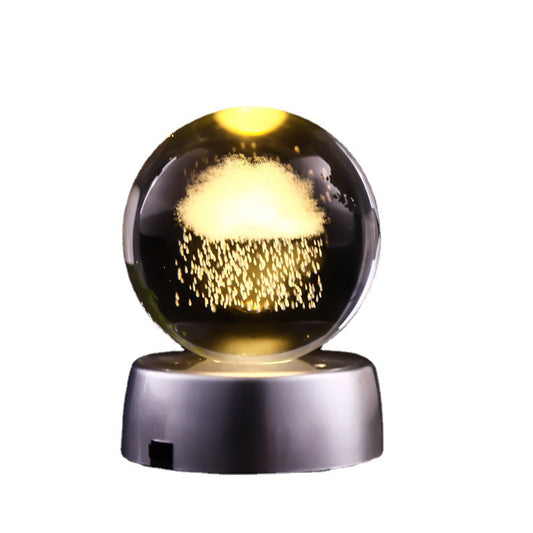 Perssia LunaSphere™ — 3D Rotating Crystal Ball Night Light (70MM | K9 Crystal) - PERSSIA
