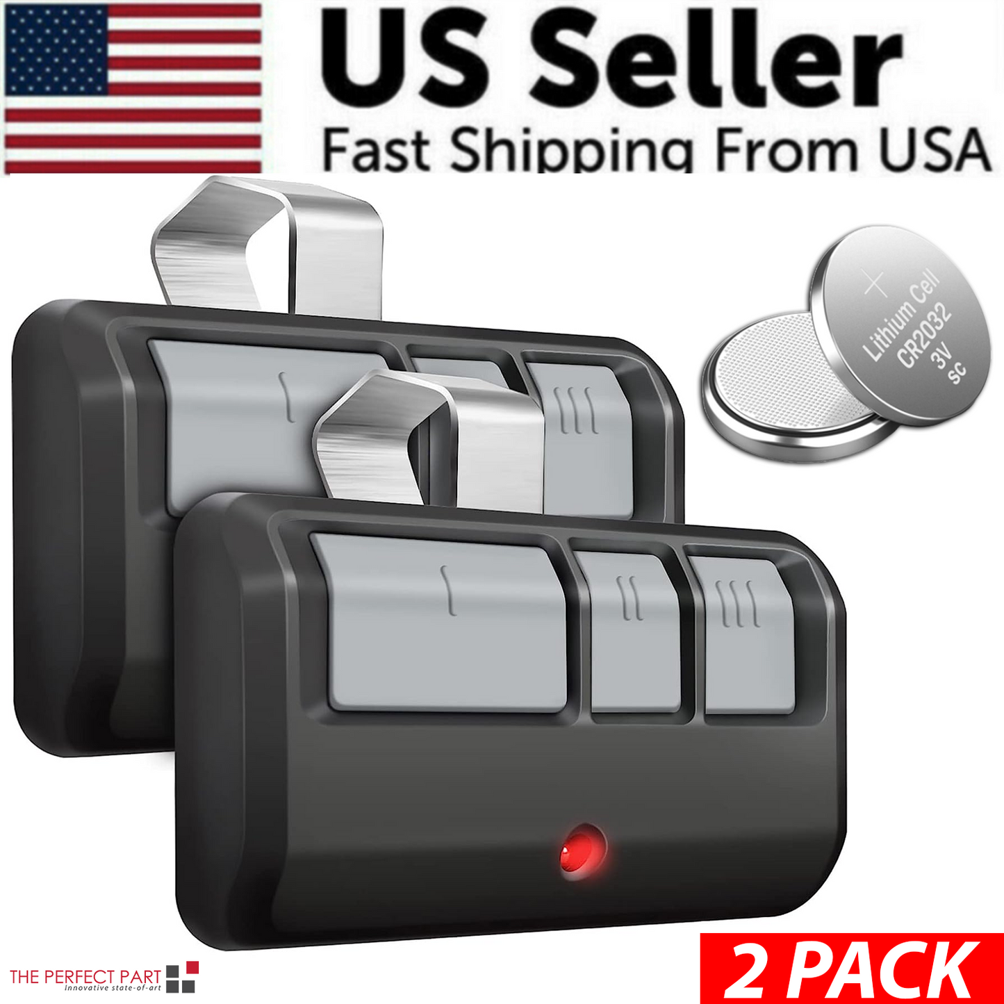 2 For Chamberlain LiftMaster Garage Door Opener Remote 893LM 953EV-P2 Learn - PERSSIA