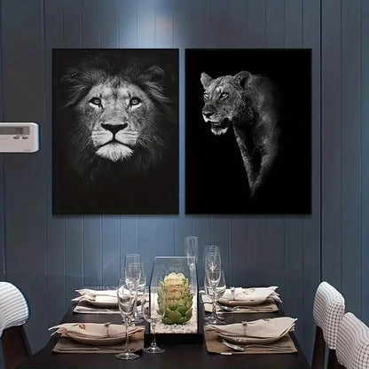 Perssia LionMajesty™ 3‑Piece Canvas Set — Modern Wildlife Wall Art (15.7" × 23.6") - PERSSIA