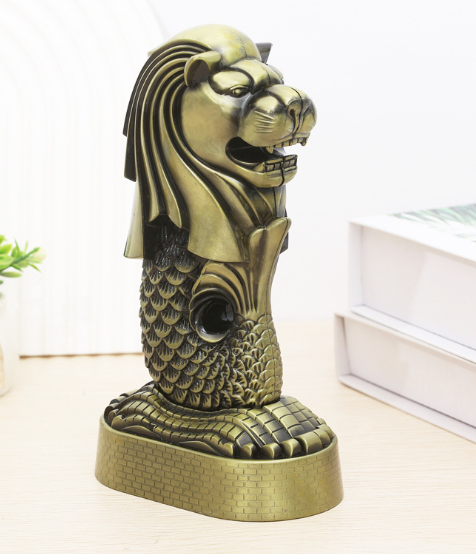 Perssia MerlionLegacy™ Metal Sculpture — Singapore Landmark Home Décor Model (Bronze Alloy) - PERSSIA