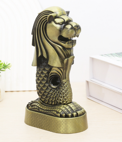 Perssia MerlionLegacy™ Metal Sculpture — Singapore Landmark Home Décor Model (Bronze Alloy) - PERSSIA