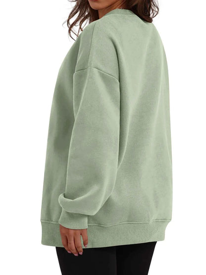 Oversized Long Sleeve Crewneck Sweatshirt-Tre(INT8D)
