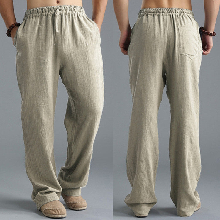 Men's Breathable Linen Loose Casual Sports Pants-US
