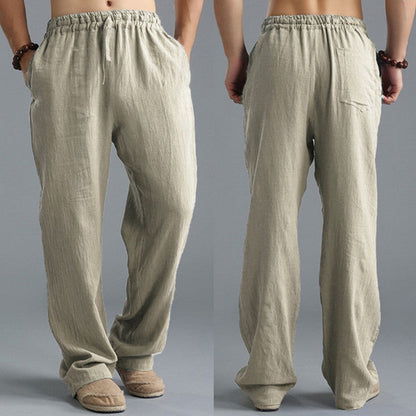 Men's Breathable Linen Loose Casual Sports Pants-US